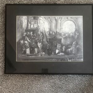 Black and Gray Framed Art Print